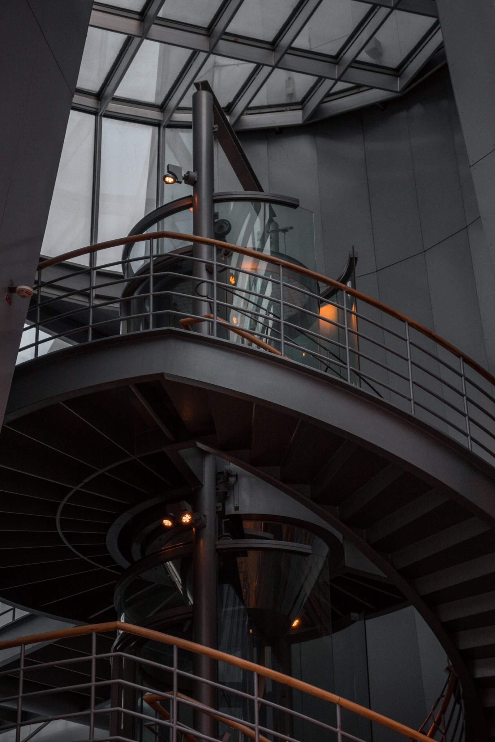 gray concrete stairs inside building